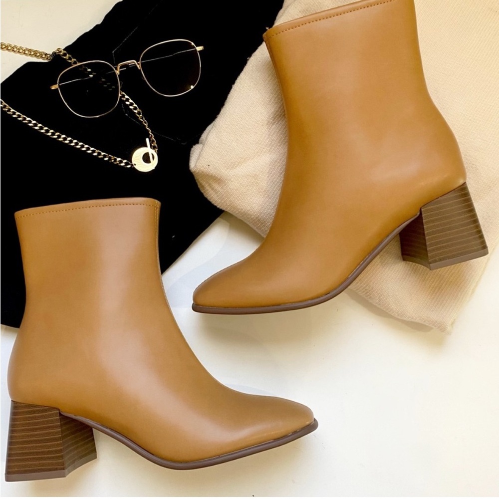 Delicious Camel Ankle Booties
